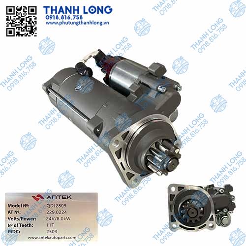 Củ đề WD615/618/sinotruck QDJ2809 (11R/24V/3 tai không mõm) lai thẳng chất lượng lắp ráp (Antek)