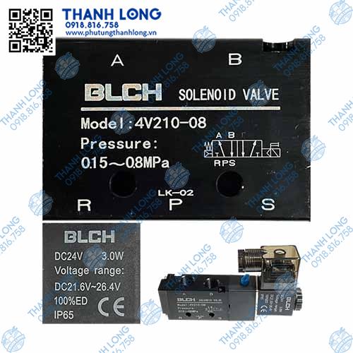 Van khí nén 4V210-08-NC - 5 lỗ (BLCH) 24V có chống nước