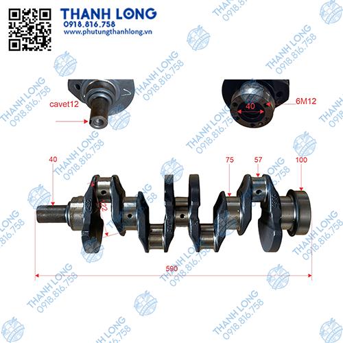 Trục cơ YN490QB (57/75) bi 203 (hộp giấy sốp )