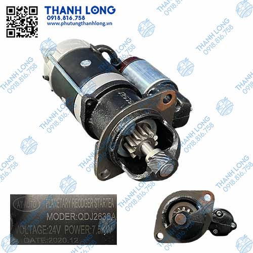 Củ đề QDJ2636A-11R (24V-7.5kW) lai thẳng (AT)