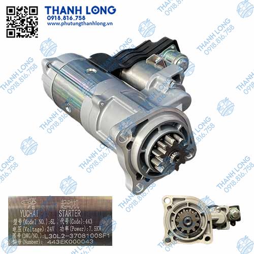 Củ đề YC6120/YC6113/YC6123/11R (24V-7.5kW) (Yuchai chính hãng )