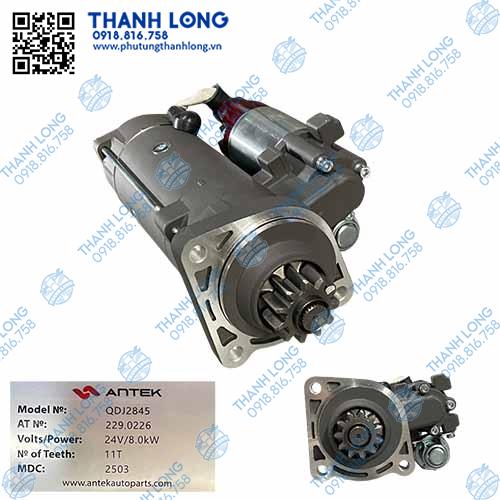 Củ đề Howo Weichai, Wd615, Wd618, Shanxi QDJ2845/W61509QD (24V/11R/3 tai ko mõm) chất lượng lắp ráp (Antek)
