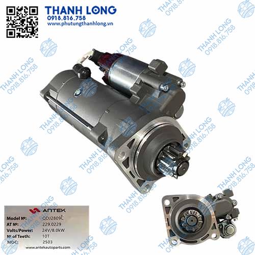 Củ đề WD615/618/Sinotruck,Howo A7 375 QDJ2809C (10R/24V/3 tai không mõm) lai thẳng chất lượng lắp ráp (Antek)