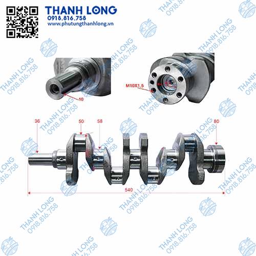 Trục cơ LL480 ướt không gờ chất lượng lắp ráp (Antek)