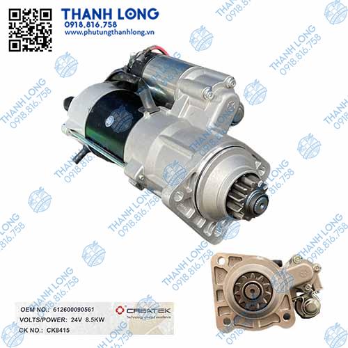 [P229.0028-01] Củ đề Howo WD615/WD10/WP10/Shacman (11R phi 48/3 tai-24V 8,5kw ) (CREATEK)