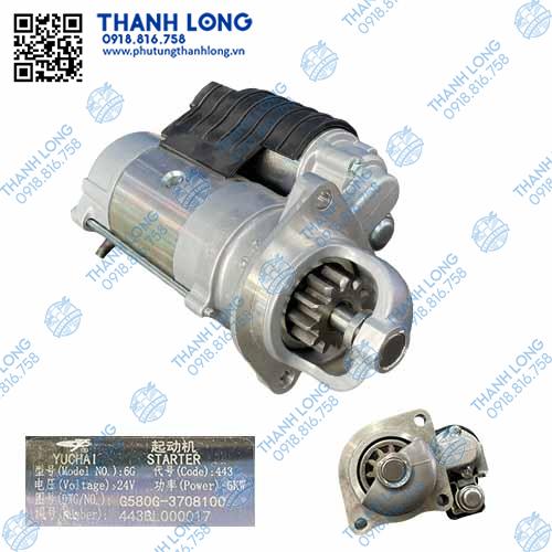 [P229.0022-01] Củ đề lai thẳng 11R/3 tai YC4E140-20 OLLIN 7-9 Tấn (24V-6.0kW) (Foton chính hãng) (mã NM: G580G-3708100)